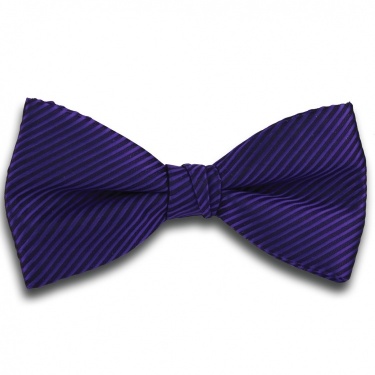 Purple Bow Tie with Stripe
